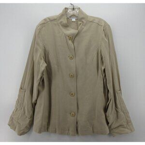 Pendleton Jacket Medium Coat Button Up Cottage Lyocell Band Collar